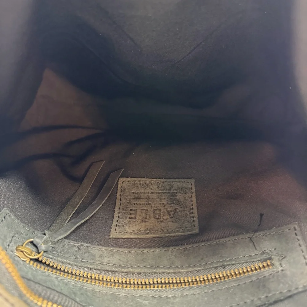 Abel Gray Leather Convertible Backpack Purse